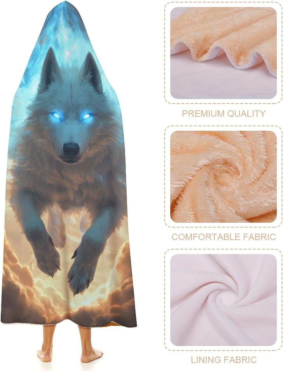 Wolf Is Coming Fashion Wearable Blanket Hoodie Fleece Throw Cloak Robe Unisex