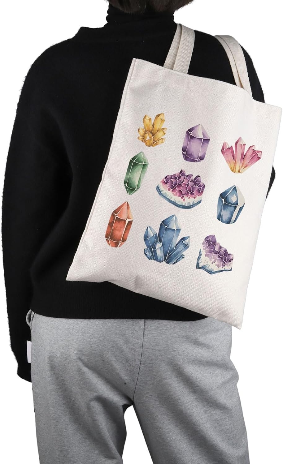 VAMSII Rock Collector Gift Gems And Crystals Design Tote Bag Rocks Lover Handbag Geology Geologist Gift image 4