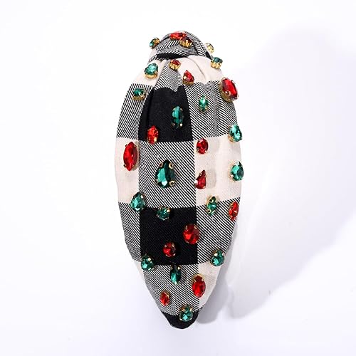 Vista 256 de Diadema de Navidad para mujer, accesorios de Navidad con cuentas, arco de Navidad, copo de nieve, diadema anudada HOHOHO, rojo y verde, perla