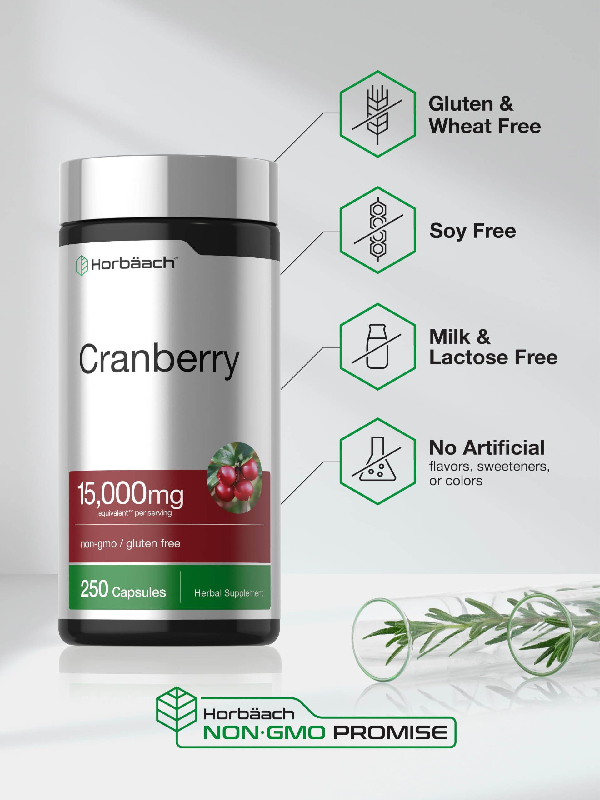 Horbäach Cranberry Concentrate Extract Pills with Vitamin C — Amazon image 5