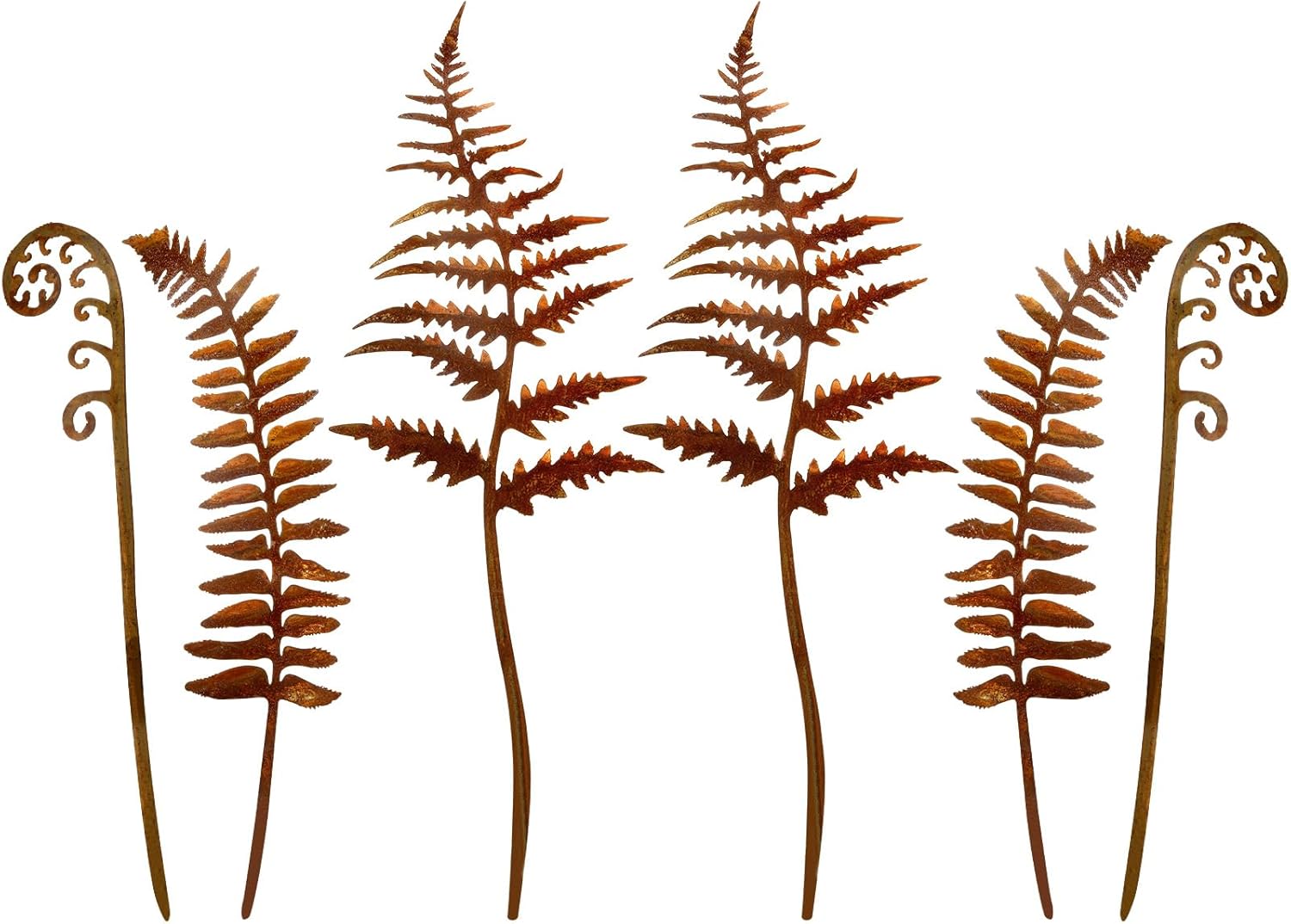 6Pcs Metal Fern Leaf for Outside Plant Decorations for Lawn Garden Plant Stakes Metal Flower Pots Garden Stakes Decorative for Outdoor Creativity Gift Furniture Home Yard Farm Courtyard Art Decoration