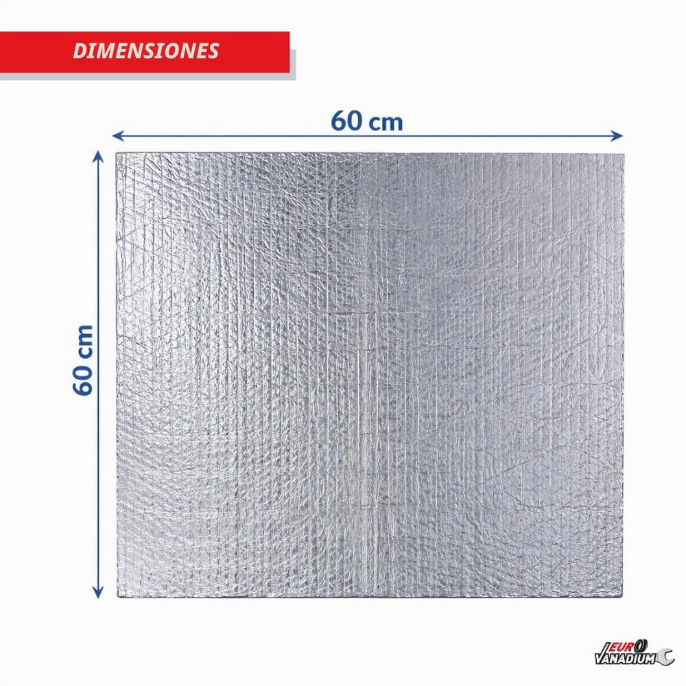 Placa aislante delgada para aislamiento térmico de 60 x 60 cm - Reflector de calor x2