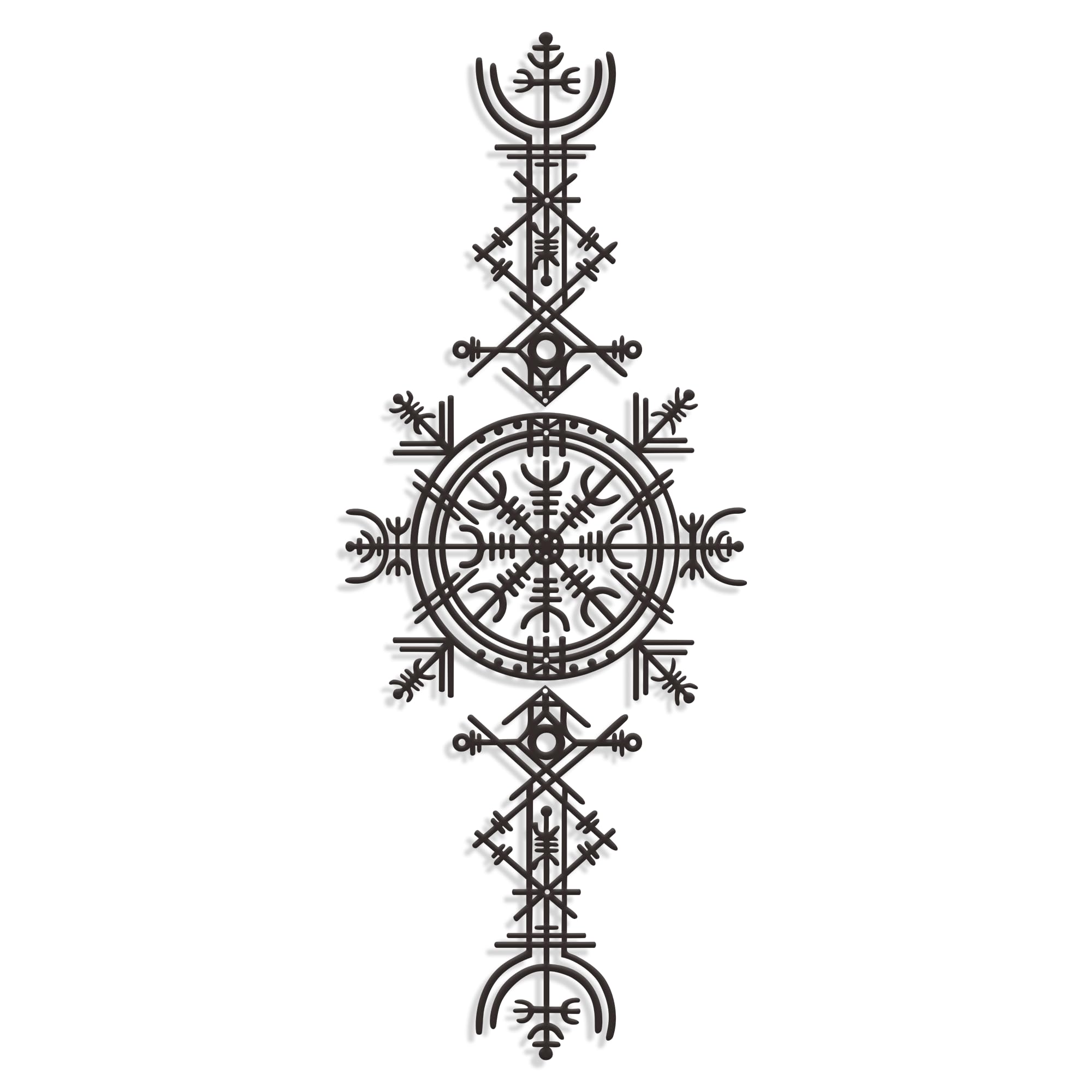 Xedatric Viking Wall Decor – Norse-Inspired Wall Art for Home & Outdoor, Viking Compass Design for Living Room, Bedroom, and Office(Black,40.2 * 15.7inch)