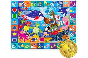 QUOKKA Baby Play Mat for Floor - Ocean ABC Rug for Kids Toddlers Infants