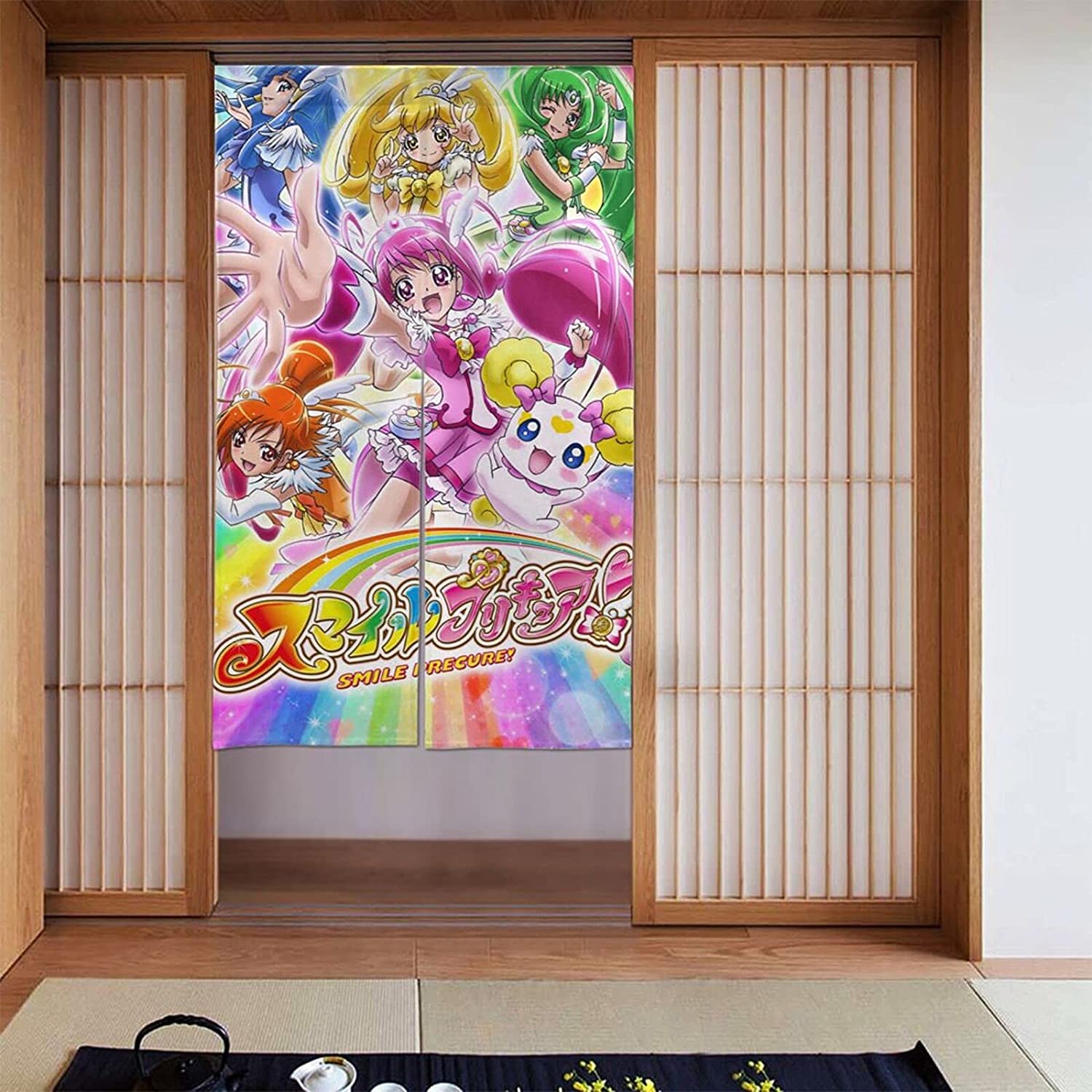 スマイルプリキュア のれん Amazon｜スマイルプリキュア のれん 和風 暖簾 壁掛け 遮光 断熱 遮像