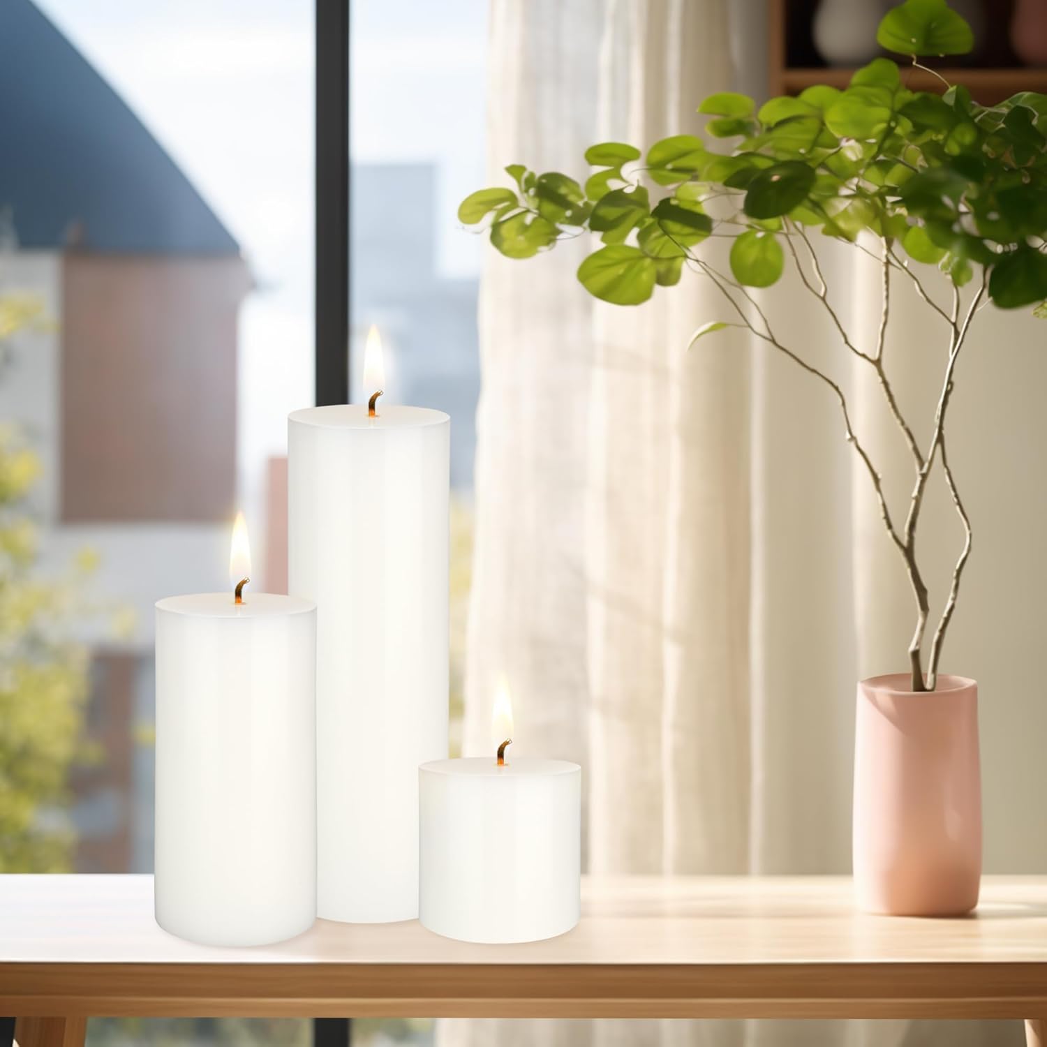 Mega Candles 1 pc Unscented Solid White Pillar Candles, Hand Poured Premium Wax Candle 3 Inch x 6 Inch, Home Décor, Spas, Weddings, Occasions, Party, Centerpieces, Holidays, Vigils, Prayers - Image 4