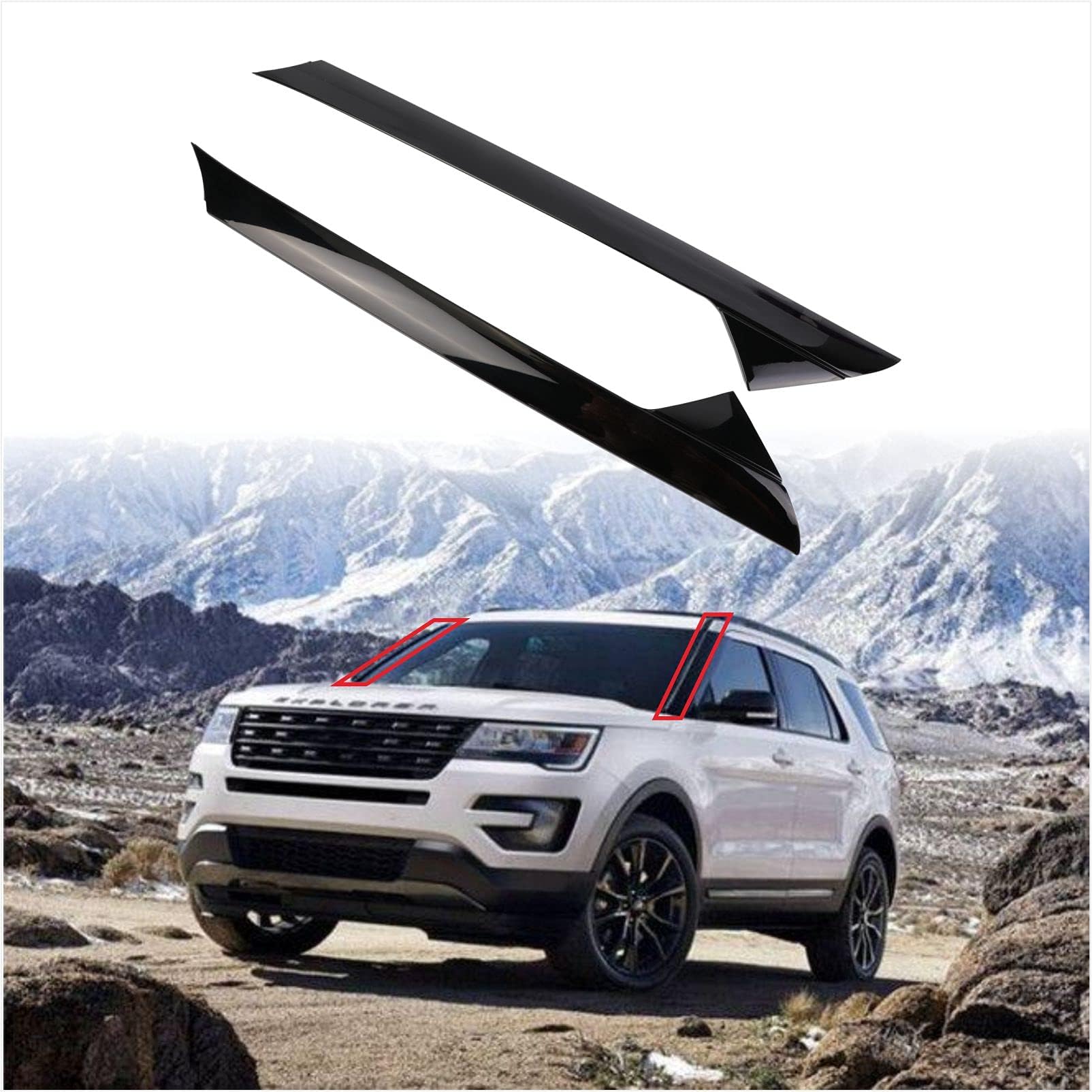 AUTOKAY APillar Front Molding Windshield Outer Trim with