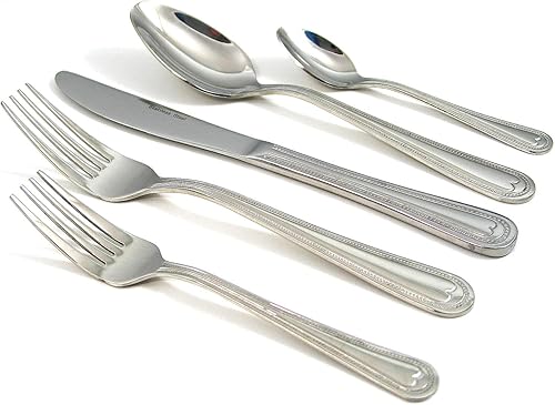 Miniatura 7 de Juego de cubiertos de 20 piezas para 4, cubiertos de acero inoxidable 1810, detalles chapados en oro de 24 quilates (juegos de oro) (grande)