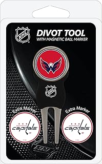 Team Golf NHL Divot Tool with 3 Golf Ball Markers Pack, Markers are Removable Magnetic Double-Sided Enamel