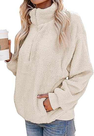 beige sherpa pullover