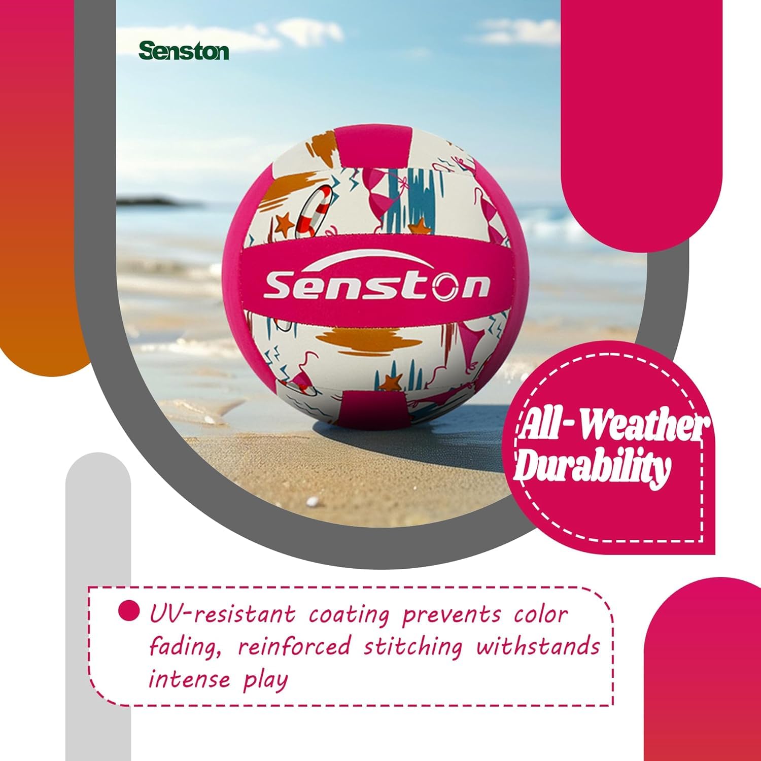 Senston Palla da Pallavolo con Pompa, Pallone Pallavolo Indoor Esterni con Tocco Morbido