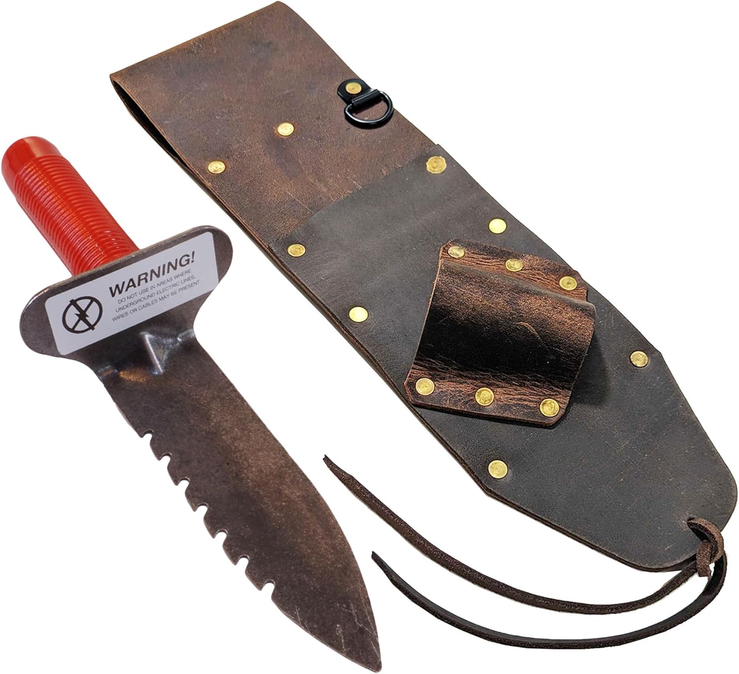 Brown Leather Sheath Left Sided & Lesche Digging Tool Right Serrated