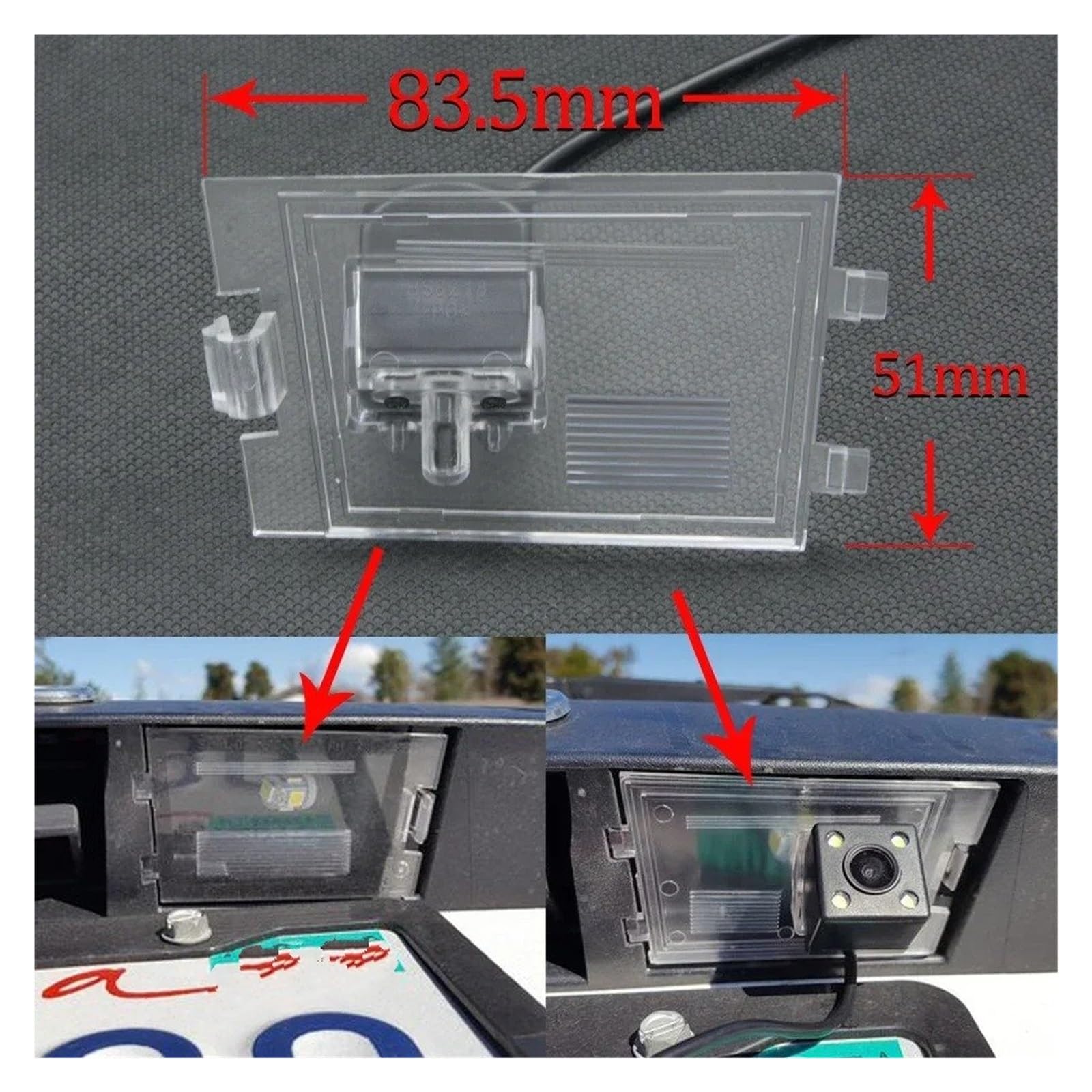 Zamiennik kamery cofania do Jeep dla Patriot 2007 2008 2009 2010 2011 2012 2013 2014 2015 2016 monitor samochodowy HD 1280 * 720 kamera cofania rybie oko (kamera cofania 5-krotnie bezprzewodowa