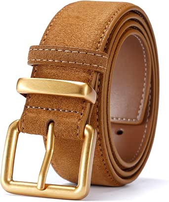 Women's Wide Suede Belt with Square Buckle