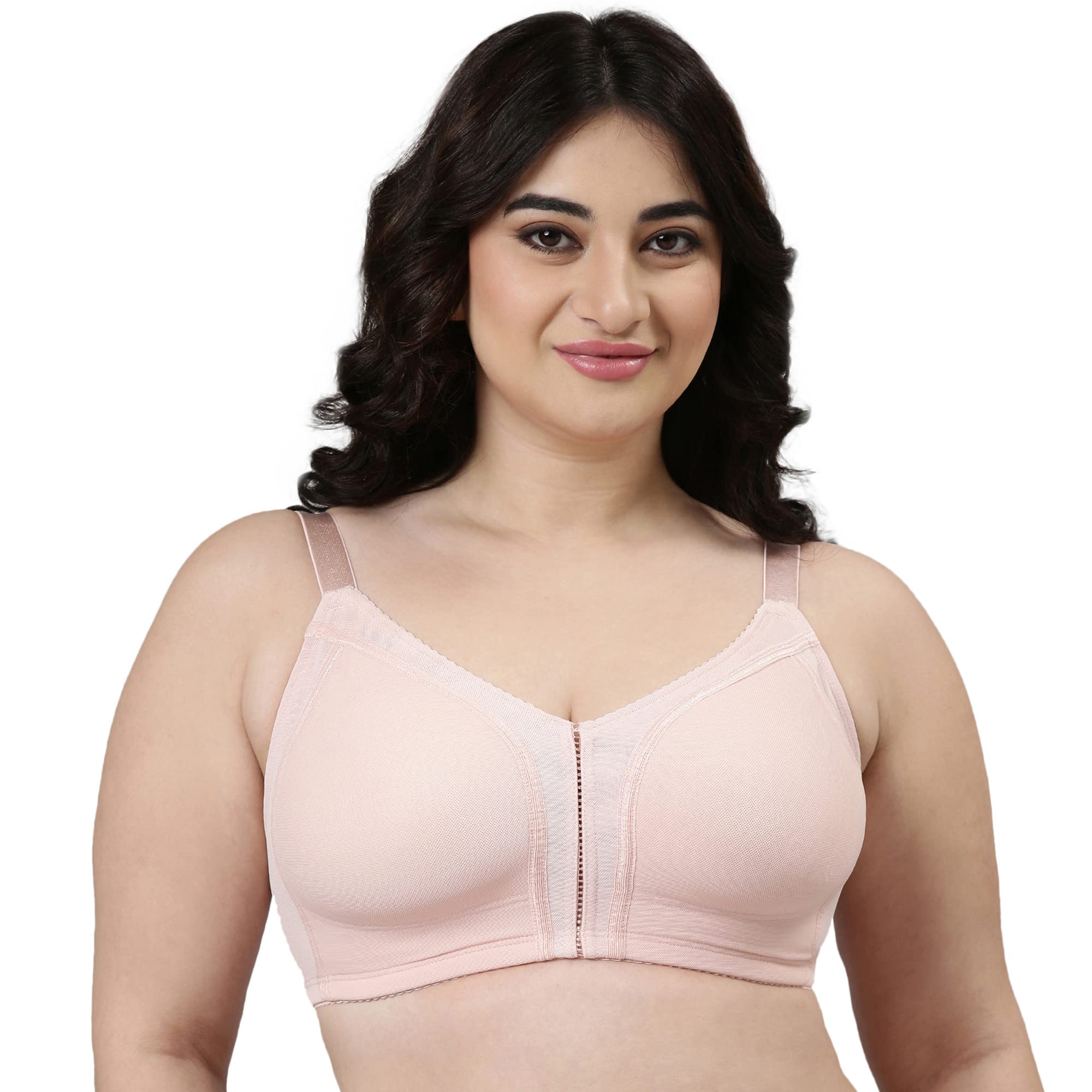 Women's Nylon Blend Non-Padded Bridal T-Shirt Bra - Non-Wired, Full-Coverage, Smooth Contour Lift for a Transformed Silhouette