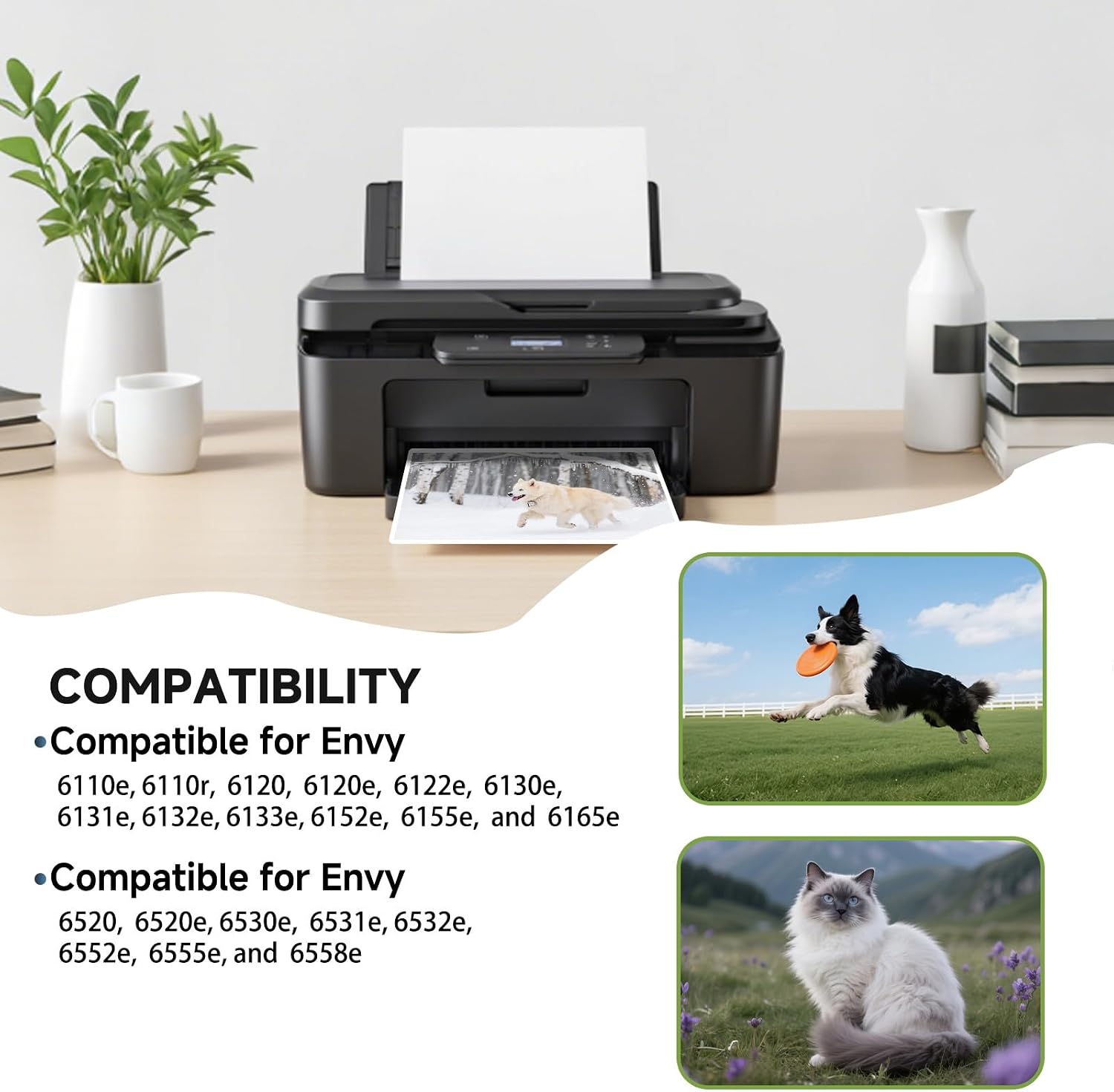 68XL High Yield Black Ink Cartridge Set 7FP21TN Compatible for HP Envy 6155e, 6500e, 6552e, 6555e, 6558e, 6100e, 6152e Printer. 1 Pack (1 Black)