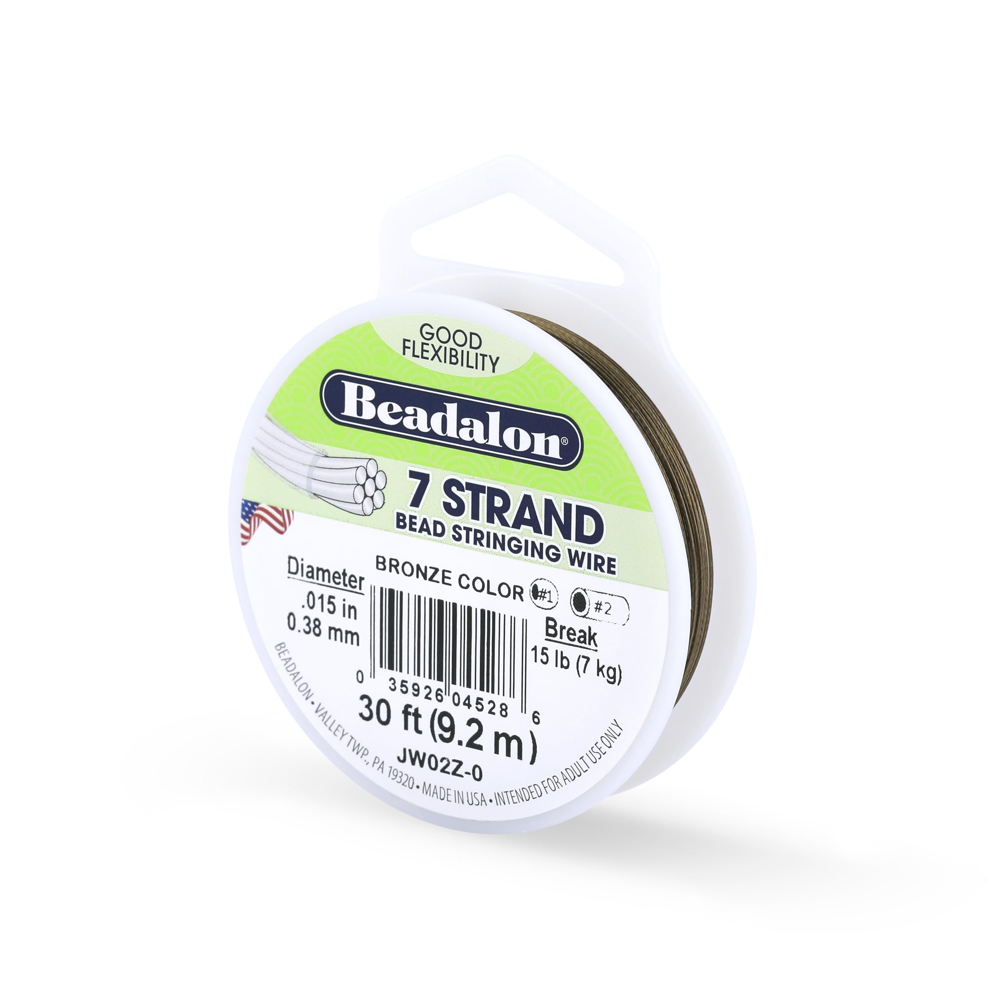 Beadalon Stringing Wire, .015 in / 0.38 mm, Stainless Steel