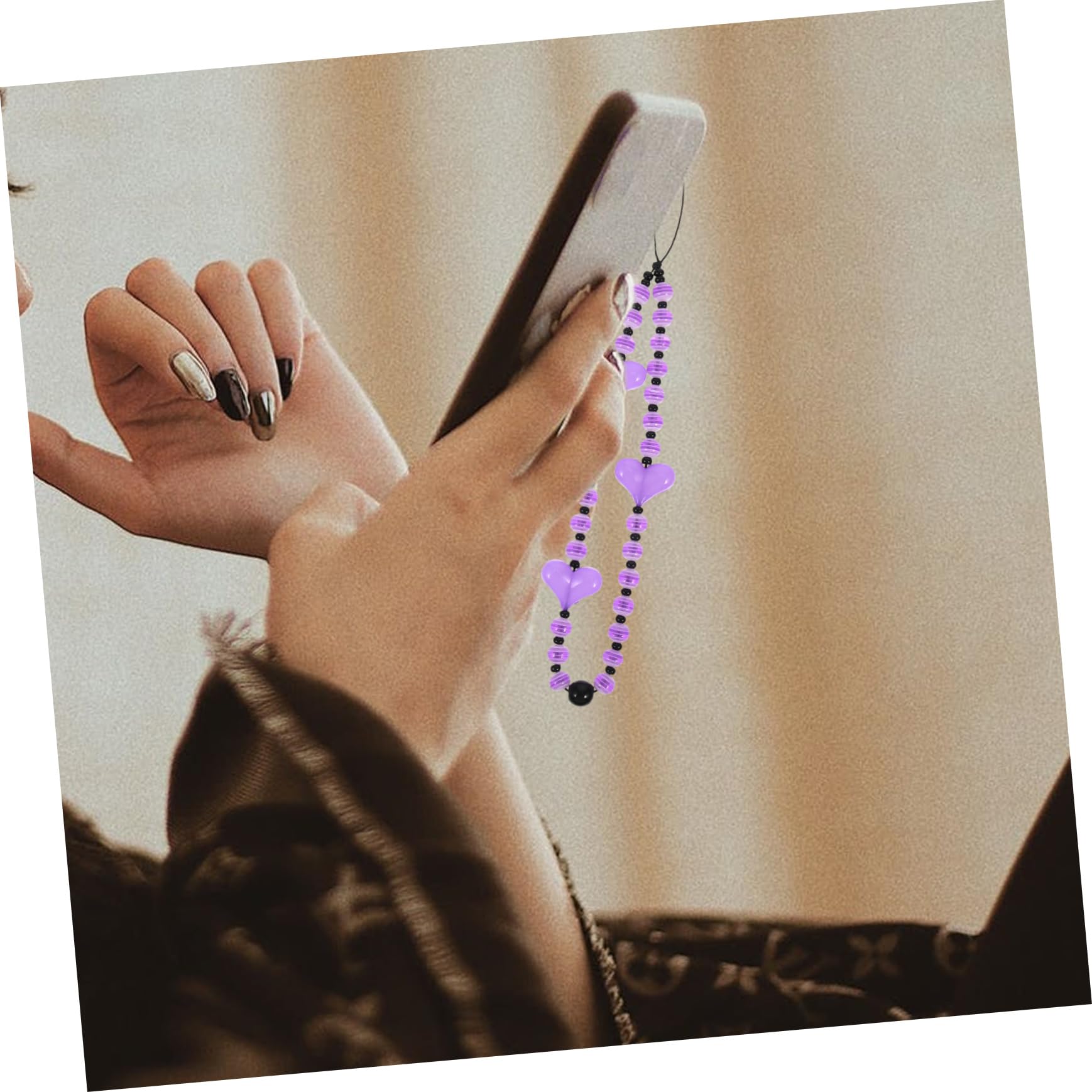DOITOOL 2 Piezas Amor Cadena Para Teléfono Móvil Llavero Colgante Cadena Teléfono Portátil Encanto Llaveros Mujeres Cordón Para Llaves Bolsa Colgante Cadena Pulsera Cordón Teléfono Cordón