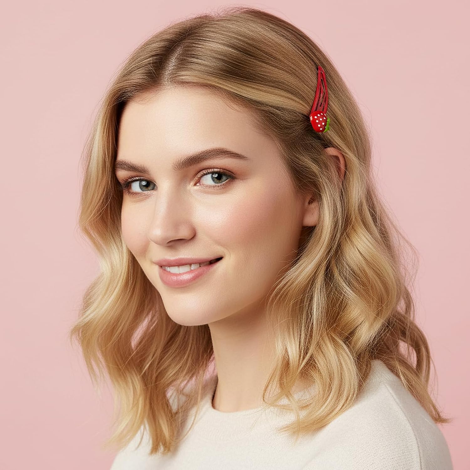 10PCS Strawberry Hair Clips Cute Fruit Hair Clips Strawberry Accessories for Women Christmas Gifts - Image 3