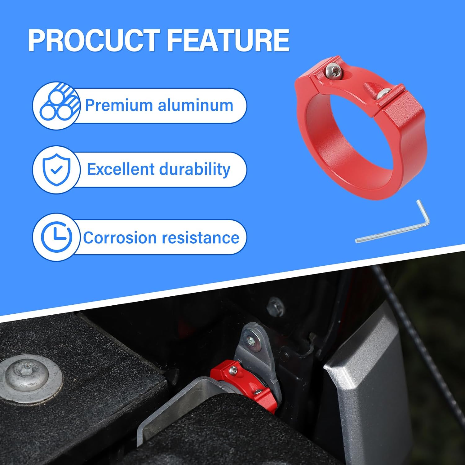 Daeiclru Tailgate Anti-Theft Lock Compatible with Toyota Tacoma 2024 2025 2026, Tailgate Security Device Truck Bed Tail Gate Lock 4th Gen Tacoma Accessories (Red)