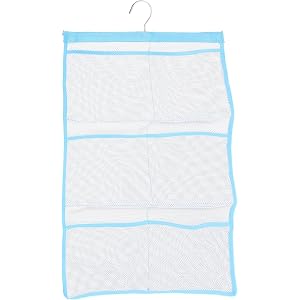 Abaodam Mesh Shower Organizer with 6 Storage Pockets Hanging Quick Dry Bathroom Storage Bag Space Saving Bath Accessories with Single Hook for Toiletries