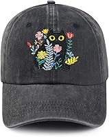 AIMASTZ Ragdoll Black Cat Embroidered Baseball Cap - Adjustable 100% Cotton Hat for Men, Women & Cat Lovers