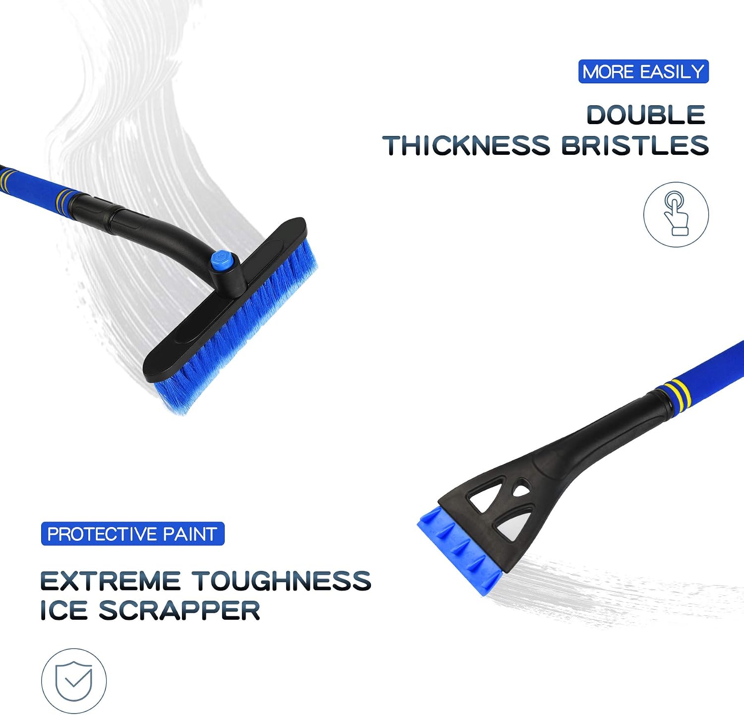 AIKESI 34.5’’ Extendable Car Snow Brush & Ice Scraper for Car Windshield with Foam Grip, Car Windshield Snow Remover Snow Scraper and Brush for AUTO Truck SUV