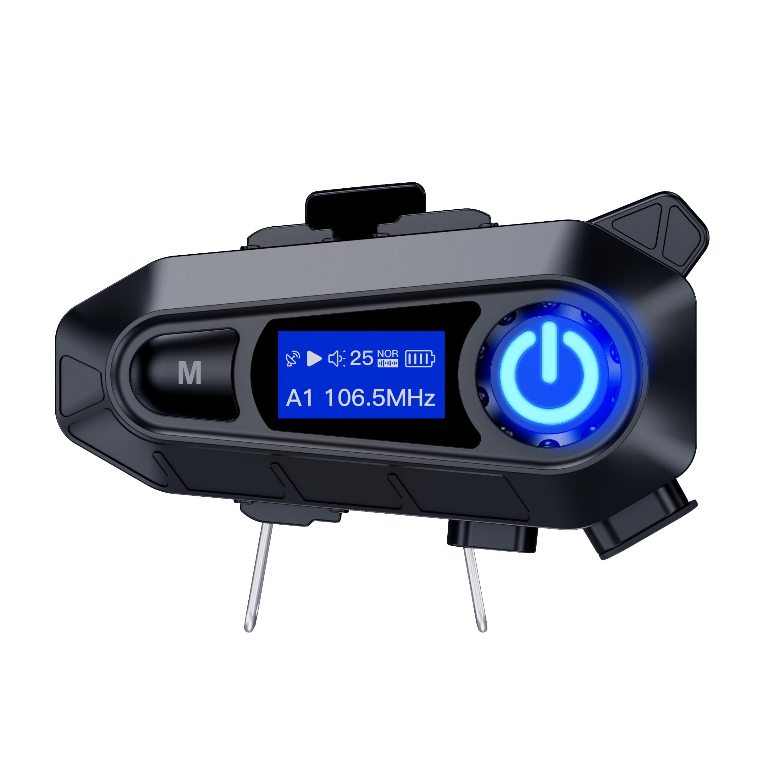 Motorcycle Helmet Bluetooth Headset, | CVC Noise Cancellation | FM Radio | LED displaying | Connects to Two Phones simultaneously to Listen Music & GPS, IP67, Compatible with All Helmets (B0D73JQ86T) Amazon Price History, Amazon Price Tracker