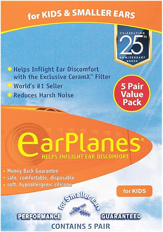 سدادات الأذن لطائرات الأذن حجم الطفل الصغير 1 زوج (حزمة 5)