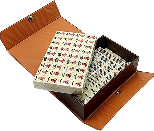 Miniatura 4 de Mahjong Set chino Mah Jong Game Travel Mini Mahjong Set para niños, familias y adultos, 149 piezas