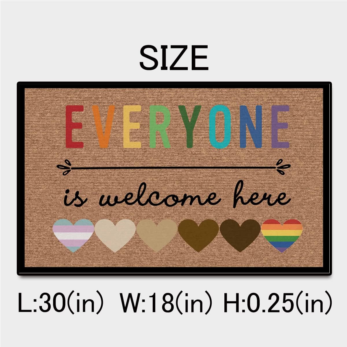 Everyone is Welcome Here Low Profile Door Mat for Front Door Inside Door Mats for Home Entrance, Inside Front Door Mat Indoor Doormat for Entryway 30"X18"