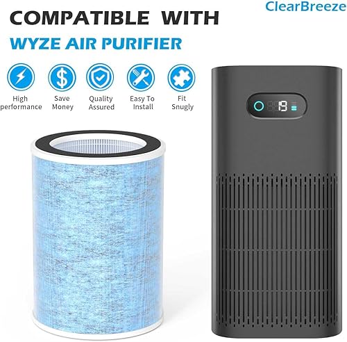 Miniatura 2 de Filtro de aire HEPA H13 con filtro de carbón activado compatible con purificador de aire especial WYZE, 1 paquete