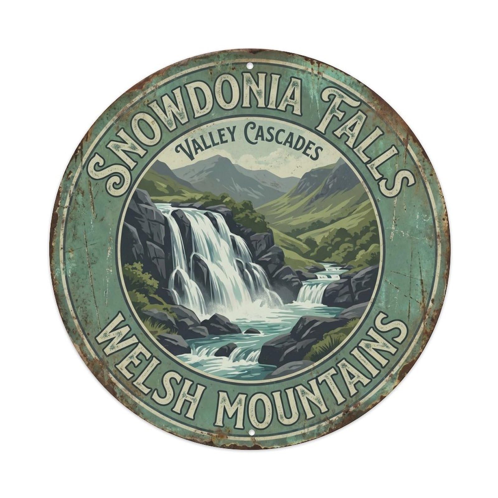 Vintage Travel Snowdonia Wales Mountain Metal Tin Sign