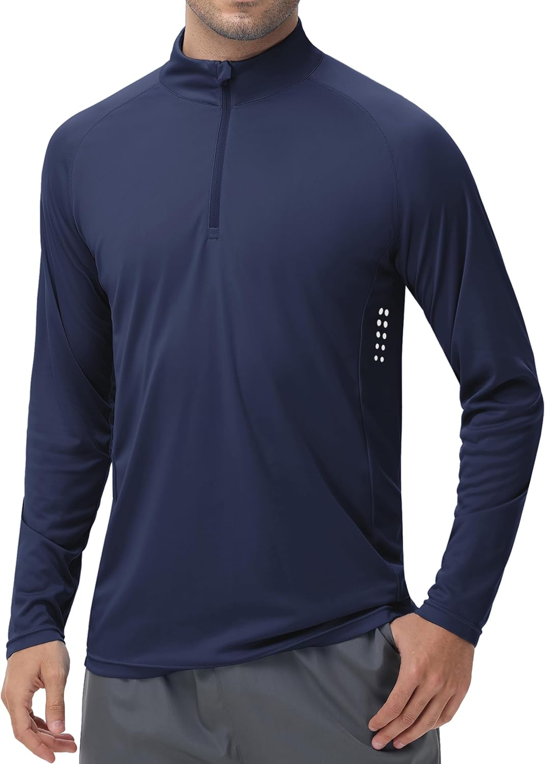 Men's UPF 50+ Sun Shirt Long Sleeve 1/4 Zip Quick Dry UV Fishing Shirt Athletic Pullover for Workout, Running, Hiking - Image 2