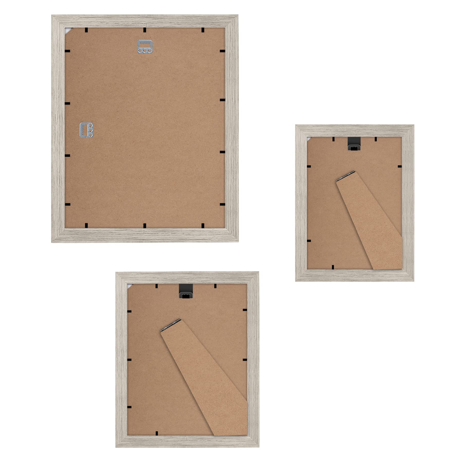 Americanflat Lot de 7 Cadres Photos - Cadre Photo Multiple avec Un 28x36 cm, Deux 20x25 cm et Quatre 13x18 cm - Décoration Murale et Collages avec Verre Résistant aux Chocs - Bois Flotté