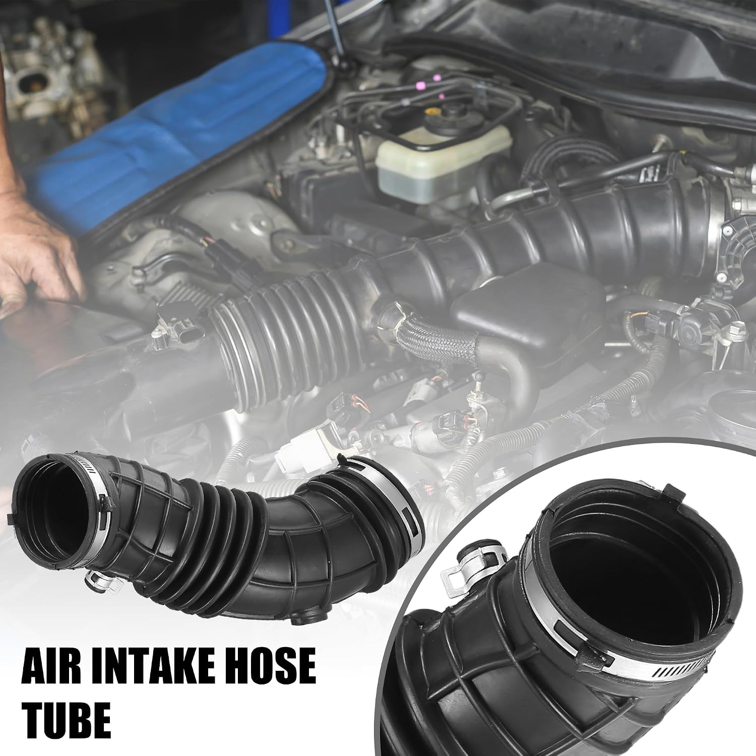 17228R42A00 Engine Air Intake Hose Tube with Clamps for Honda Accord 2.4L 3.5L 2008-2012 Rubber Intake Filter Tube for Honda Crosstour 2.4L 2012-2015