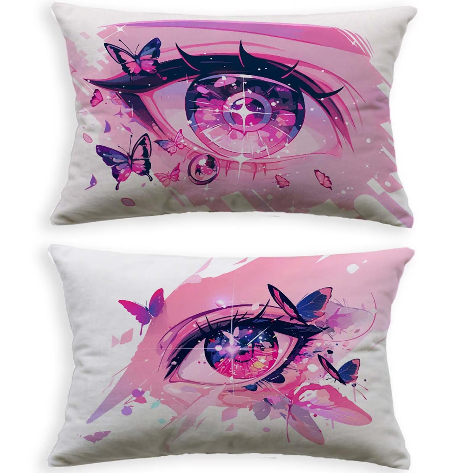 Housses de coussin de jardin anti humidité blanc 60x80cm en lin imperméabilisé