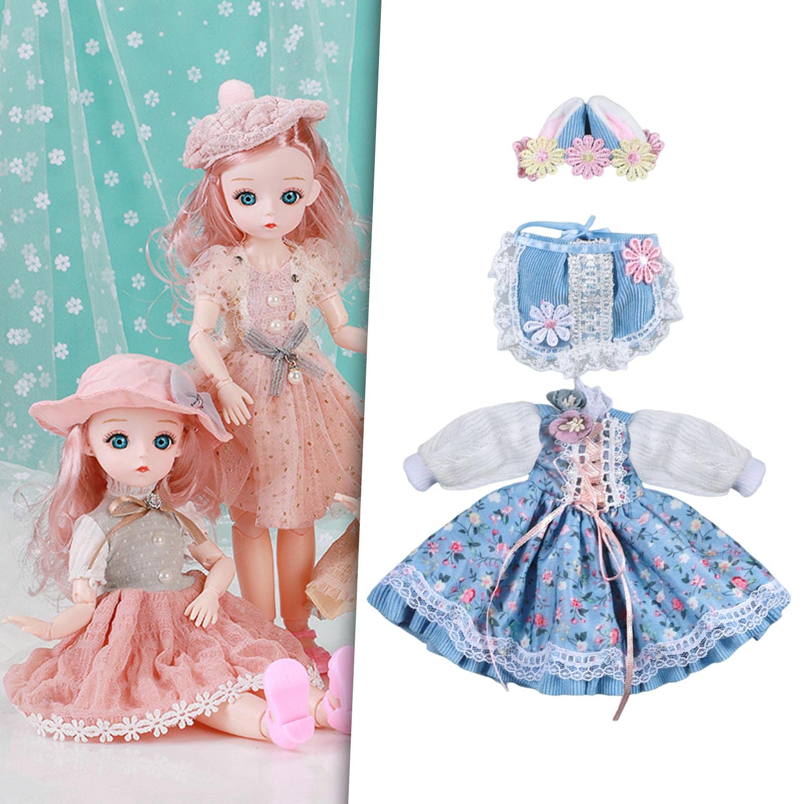 Juego de 10 conjuntos de ropa de muñeca de vestir trajes colecciones de moda para muñeca bebé de 30 cm azul manga larga