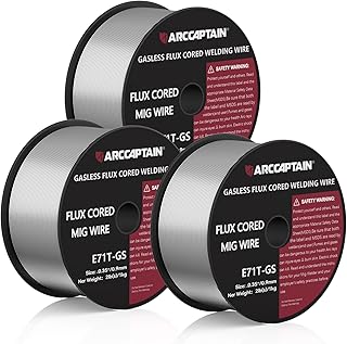 ARCCAPTAIN Flux Core Welding Wire .035, Flux Core Welding Wire 2lbs 3 Pack E71T-GS Gasless Low Splatter Mig Welding Wire Mild Carbon Steel Compatible With Lincoln Miller Forney Harbor Welder