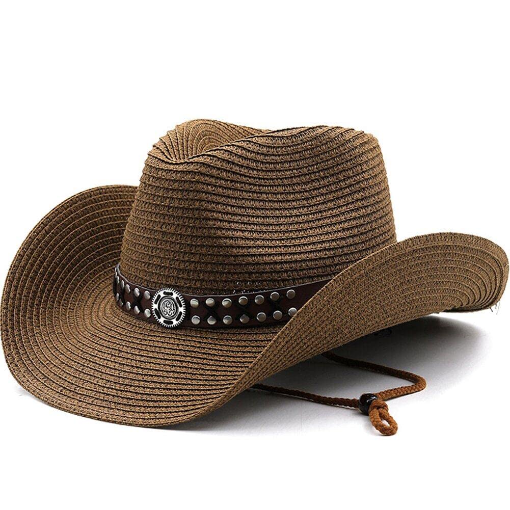 Sanfly Western Cowboy Hat Foldable Cowboy Hat Shapeable Wide Brim Sun Protection Straw Hats Summer Anti Uv Sun Hat Cowgirl Sun Caps