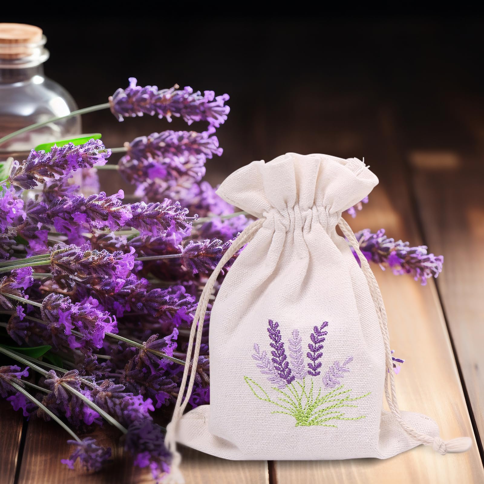 10 Sacchetti Di Lavanda Da Riempire, Sacchetti Di Lavanda, Sacchetti Vuoti Per Lavanda, Sacchetti Di Colore Bianco E Lino, Con Coulisse, Cotone E Lino, Per Spezie E Erbe Aromatiche (10 X 14