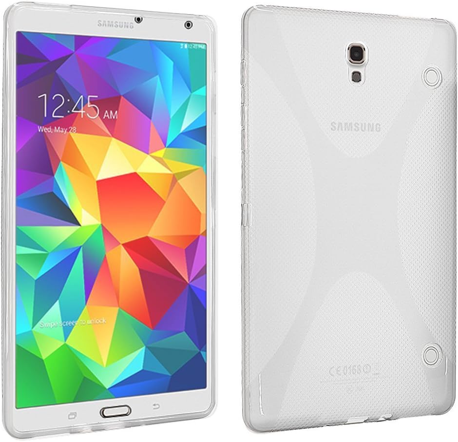 MAKEIT CASE Galaxy Tab S 8.4 Case, X Design Slim TPU Gel Rubber Soft Skin Case Cover for Samsung Galaxy Tab S 8.4-Inch (SM-T700) Clear