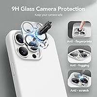 Vista 408 de GONEZ Funda de silicona para iPhone 15 Pro Max, compatible con Magsafe, protector de cámara + protector de pantalla, forro de microfibra suave Negro