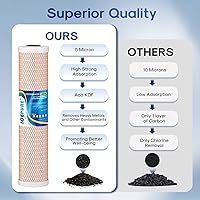 Vista 4 de ICEPURE 5 Micron 4.5" x 20" CTO20BB-KDF Whole House Water Filter Coconut Shell Activated Carbon and KDF Heavy Metal Removal Water Filter Replacement