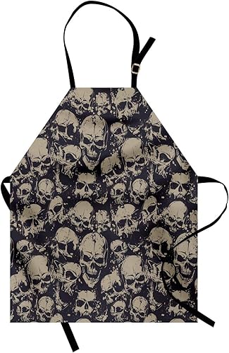 Ambesonne Delantales de Halloween multicolor impresos digitales, Gris Carbón