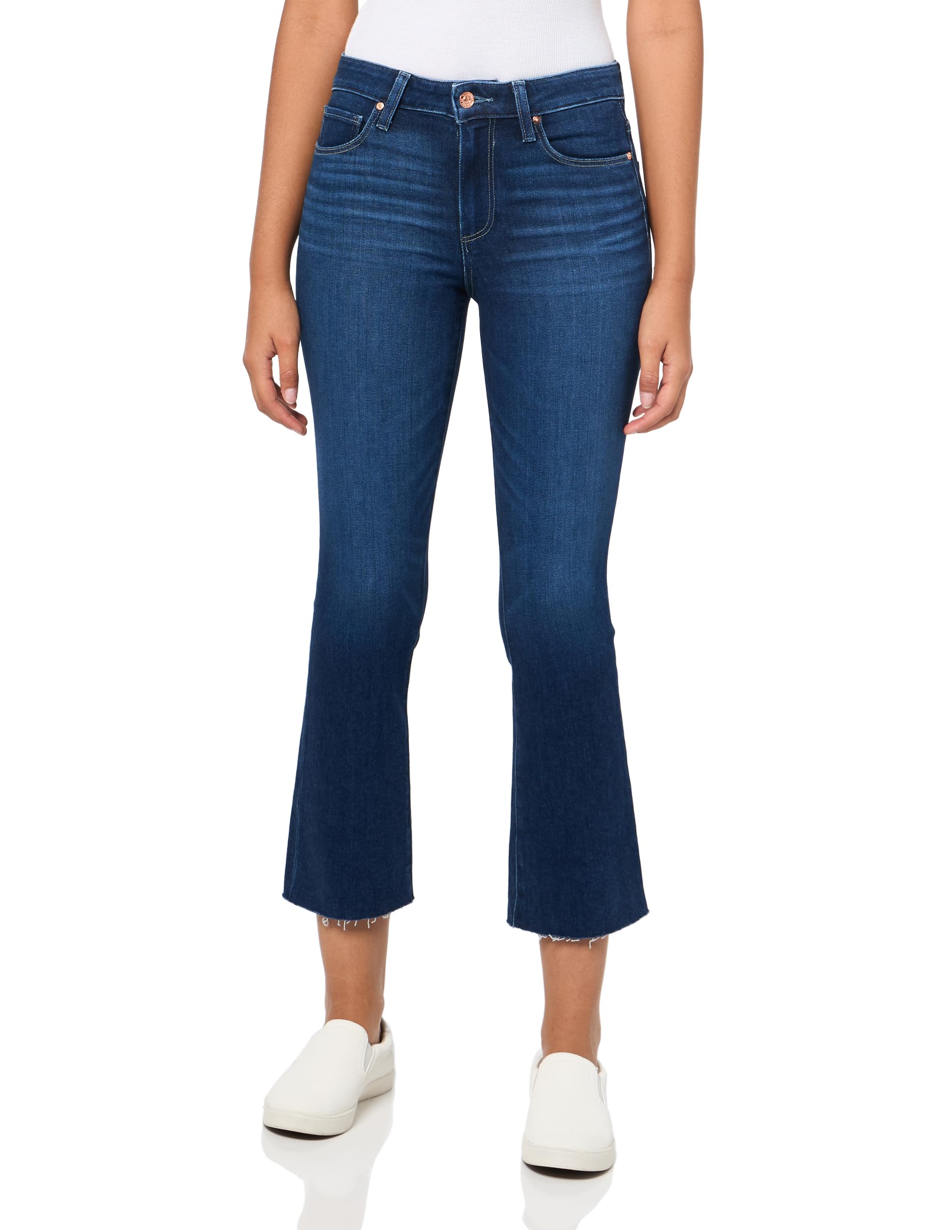 PAIGE Women's Colette Crop Flare Raw Hem Jean
