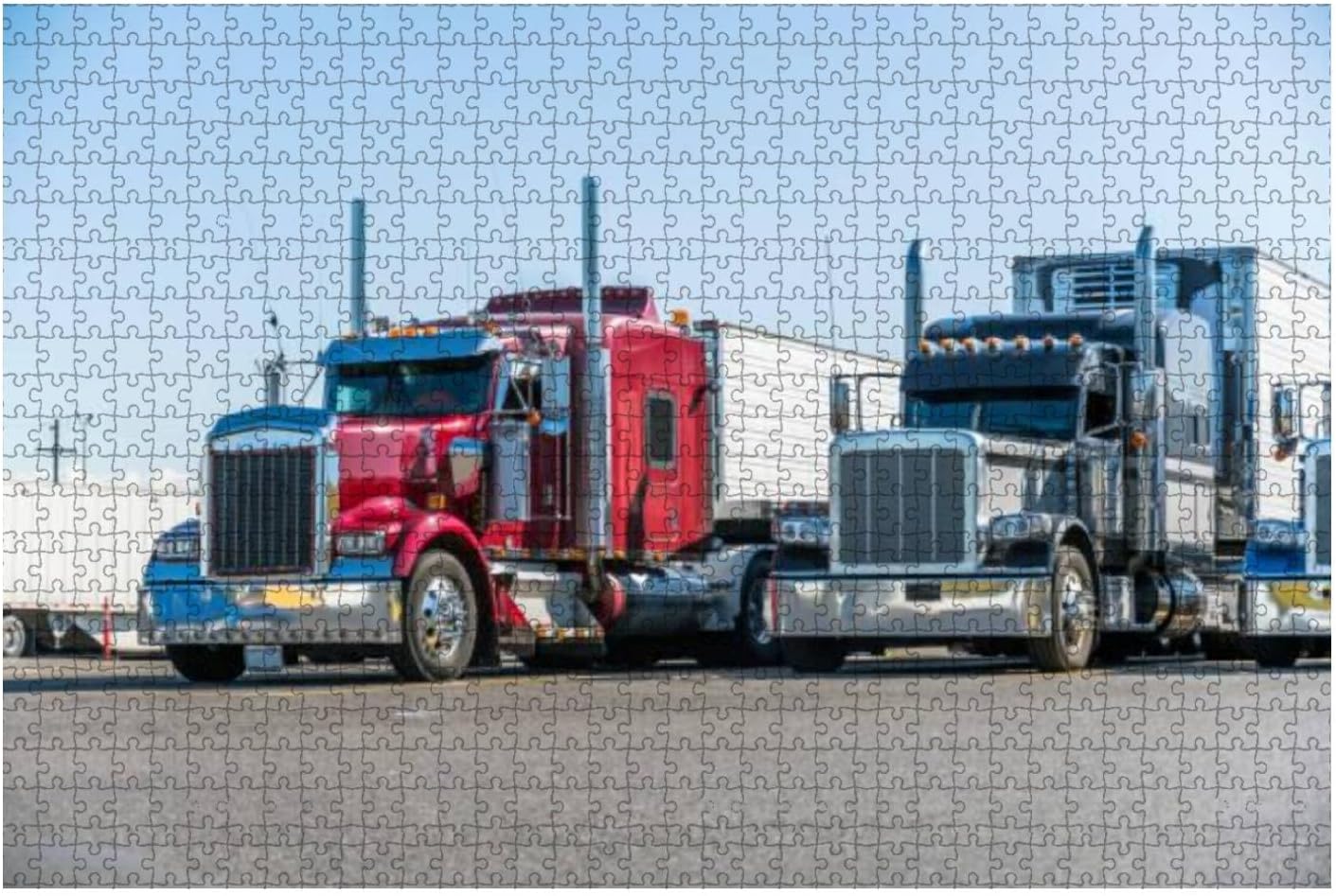 Puzzles for Adults Jigsaw Puzzles 500 Pieces for Adults Kids Bonnet Big rigs semi Trucks with Reefer semi Trailers Wooden Puzzle Artwork Intellective Educational Toys Family Games Gifts