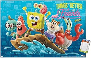 Trends International The SpongeBob Movie: Sponge On The Run - Friends Wall Poster, 22.375" x 34", Premium Poster & Mount Bundle