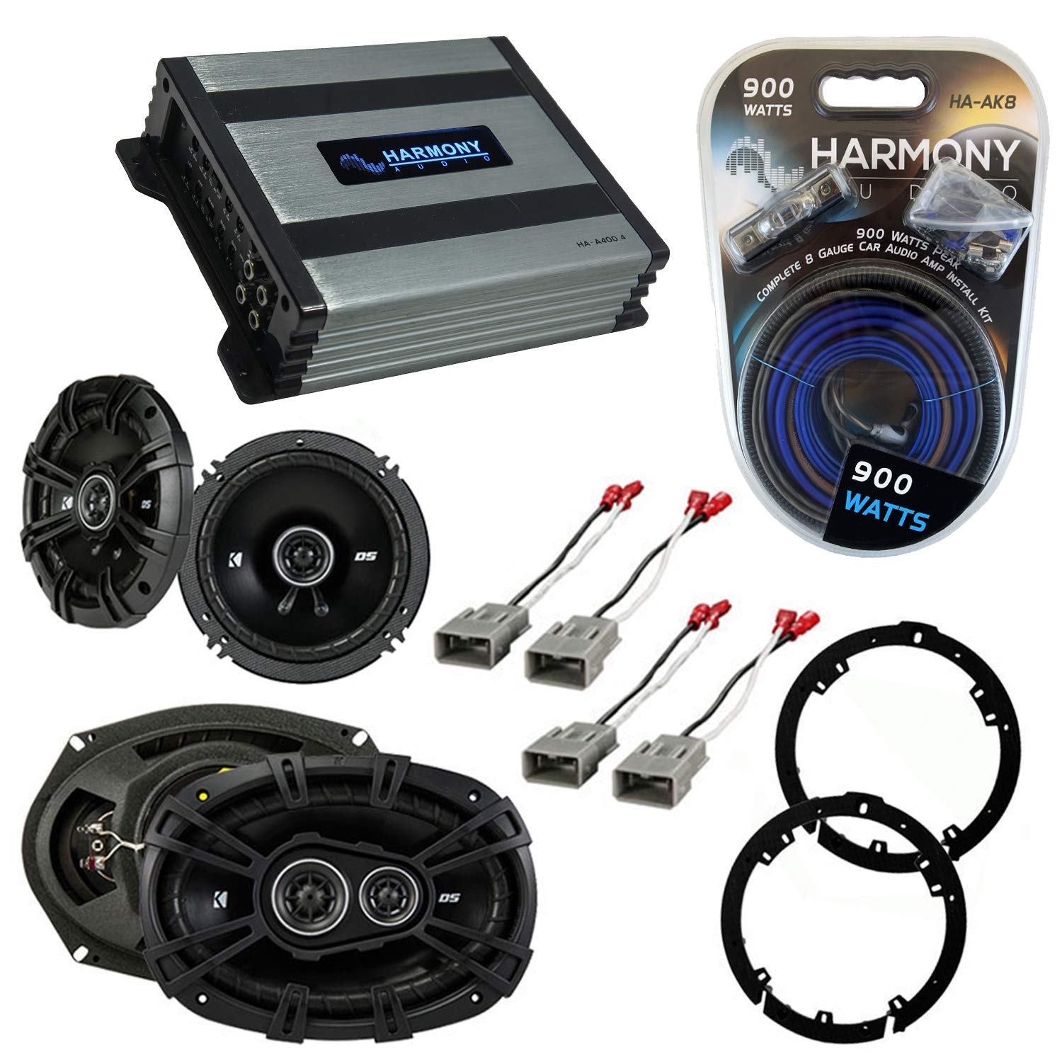 Kicker 43DSC69304 Compatible with Acura TL 2009-2014 Bundle with 43DSC6504 50W RMS Speakers HA-727800 (2) Harness HA-AK8 Install Kit HA-827805 6.5
