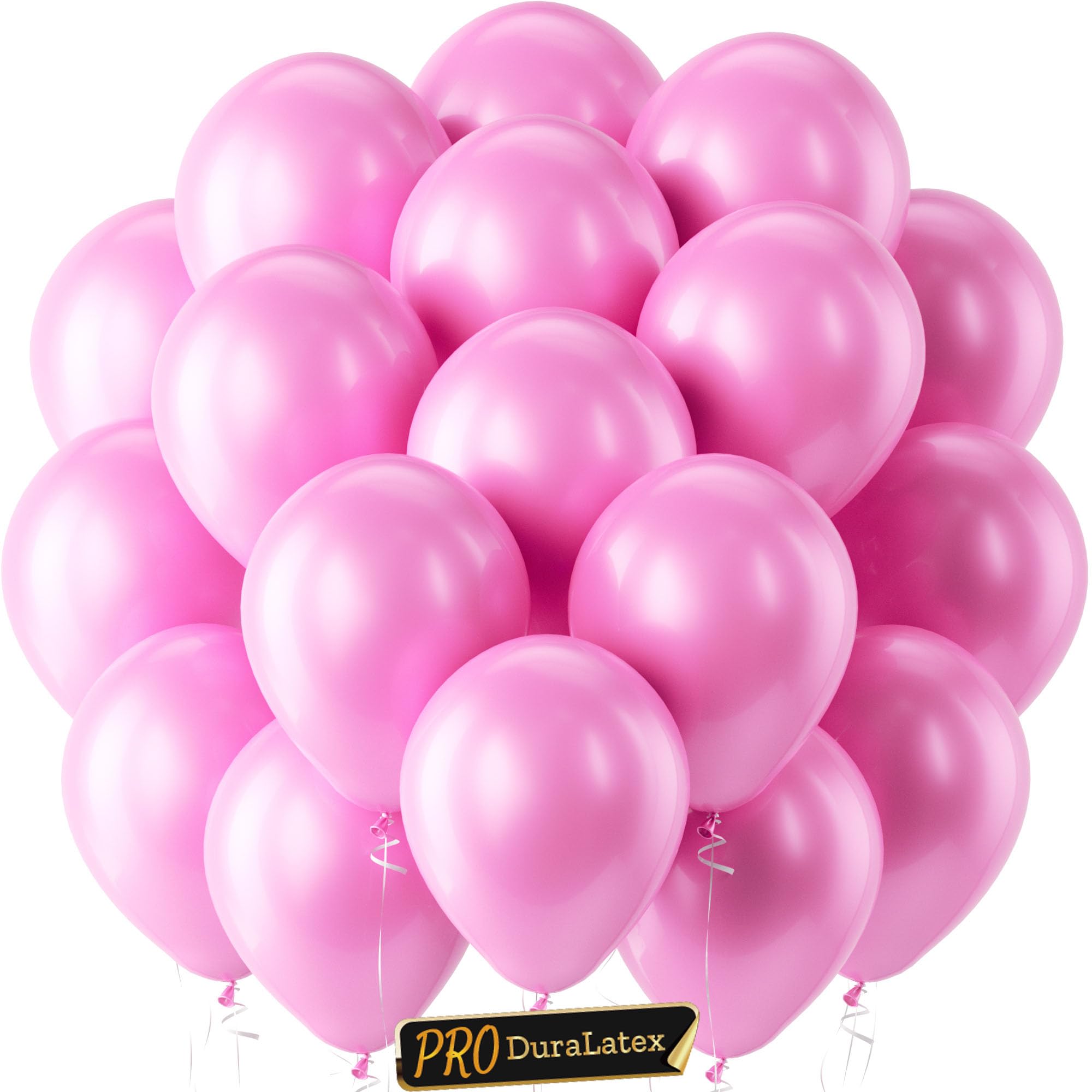 Bezente Pro Duralatex Pearl Pink Extra-Thick Balloons 120 Pack 10 inch